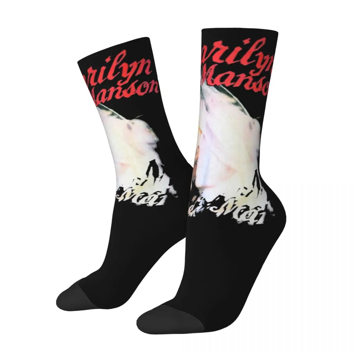 Funny Marilyn Manson Sweet Dreams Soccer Socks Polyester Crew Socks for Women Men