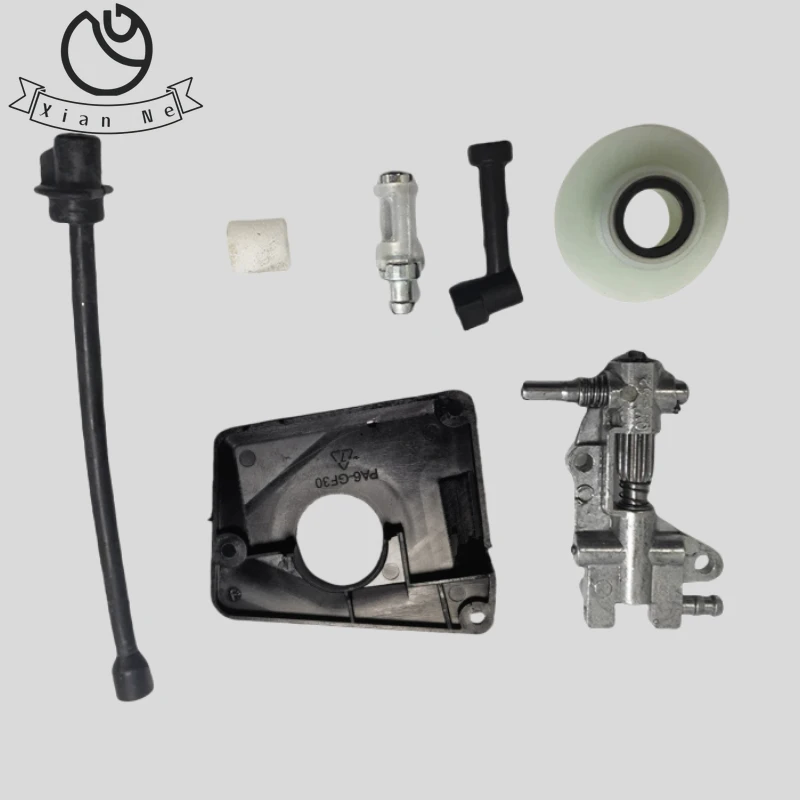 Oil pump worm gear kit suitable for Chinese chainsaws 4500 5800 45CC 52CC 58CC oil pump cover oil pipe and other accessories