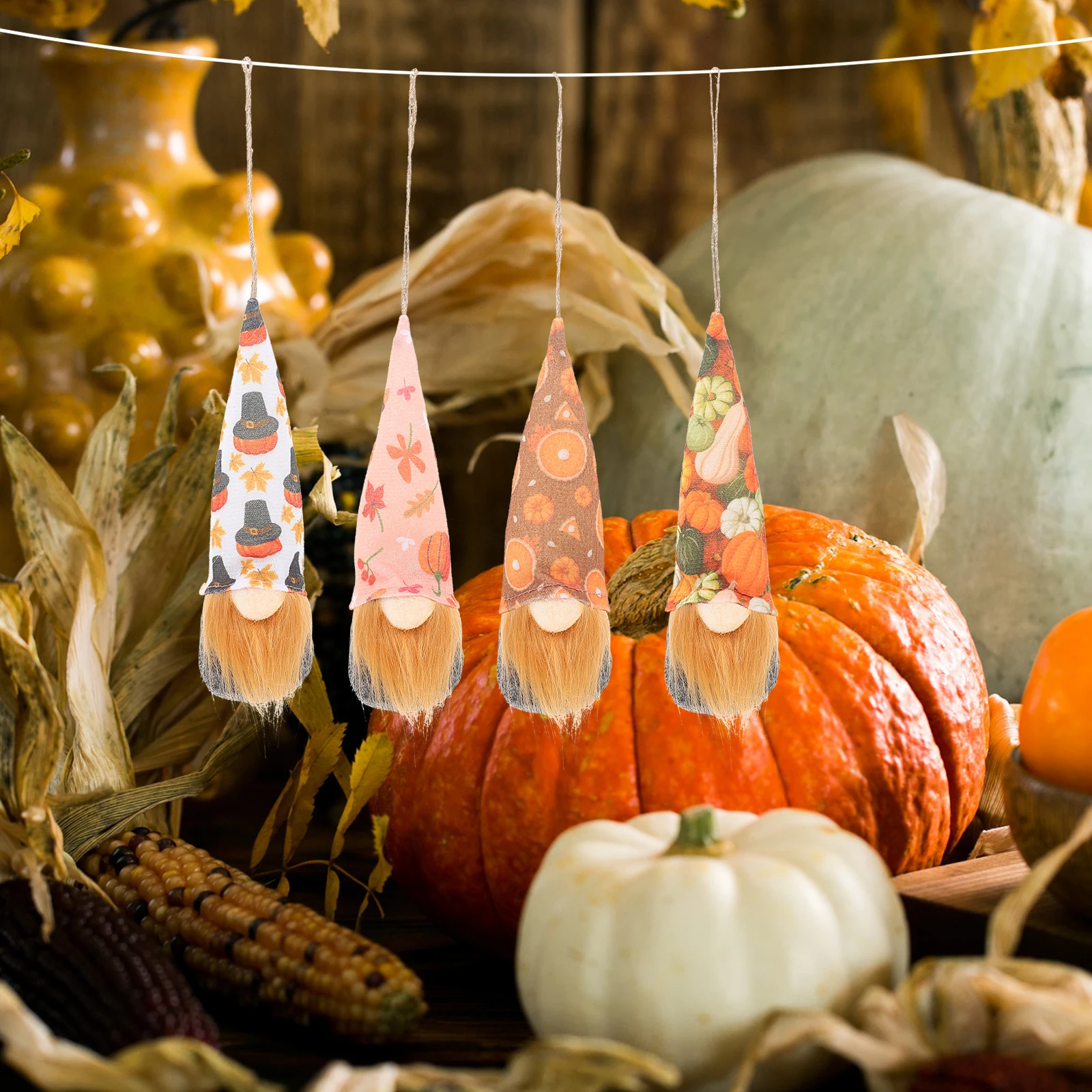 

4Pcs Thanksgiving Harvest Festival Pumpkin Maple Leaves Gnomes Fall Home Party Decorations Thanksgiving Gnomes