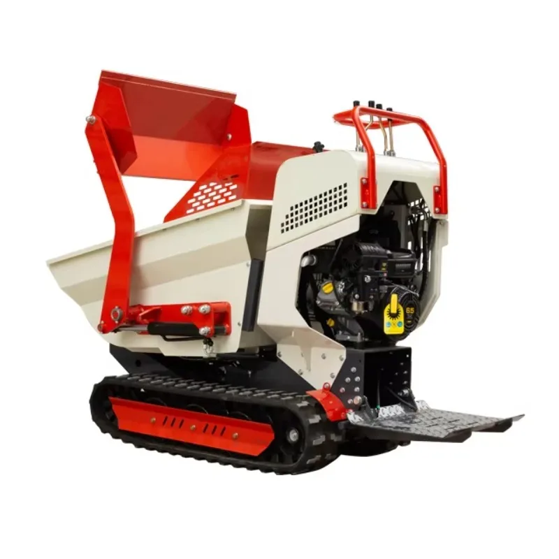 Tracked Loader Self Loading Mini Dumper 500kg Crawler Dump Cart with Front Bucket for Farm Garden Construction Site