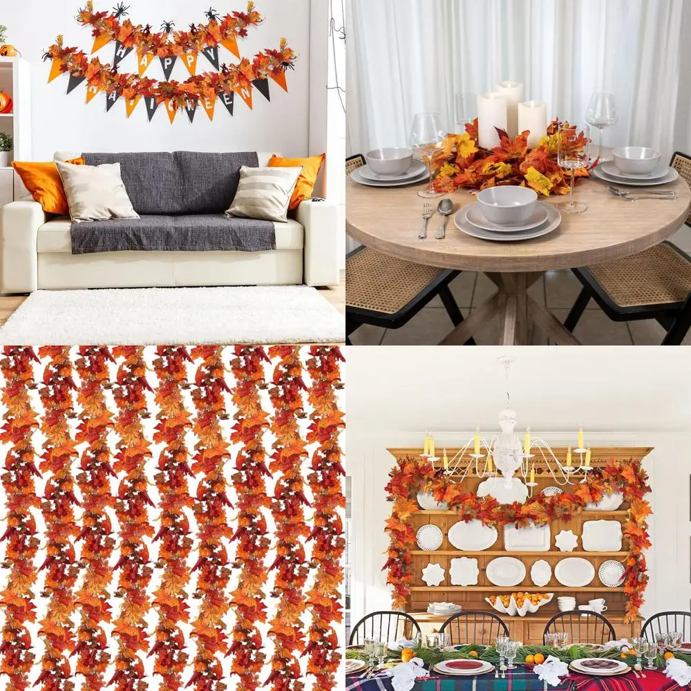 

106.2ft Long Artificial Fall Leaf Garland for Autumn & Thanksgiving Decor, Suitable for Home, Wedding, and Party