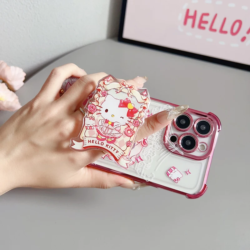 حافظة مضادة للصدمات مطلية بفيونكة كيتي مع حبل حامل لهاتف سامسونج جالاكسي S20 S21 S22 S23 S24 S25 Ultra Plus FE Note 10 20