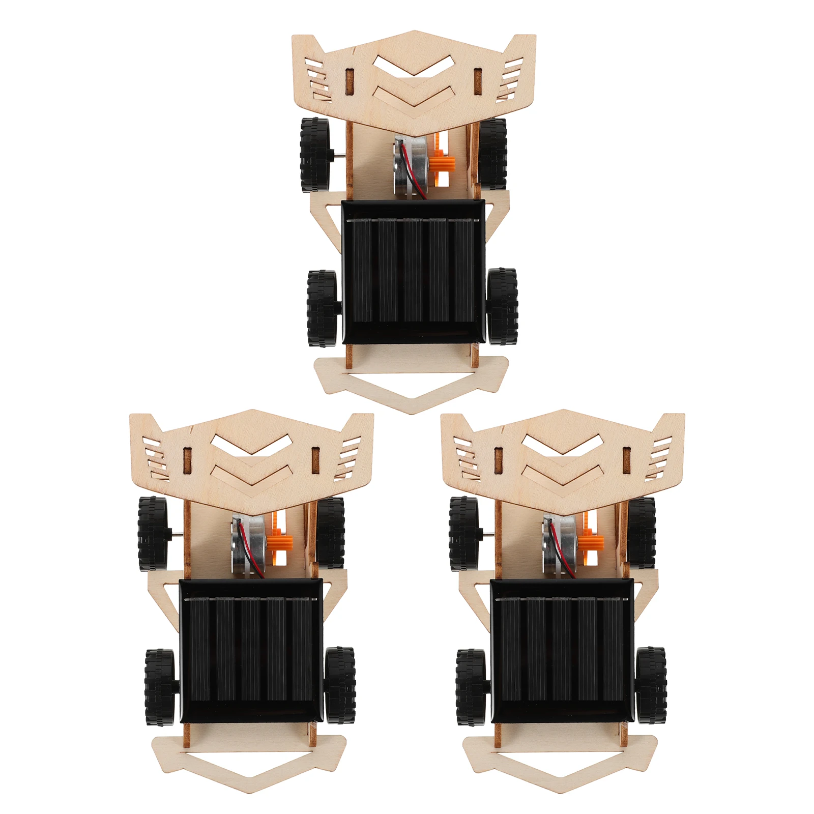 3 ensembles de 3 kits d'expérimentation d'assemblage de bricolage alimentés-modèle de voiture à énergie solaire, voiture solaire, Kit de voiture de course à tige