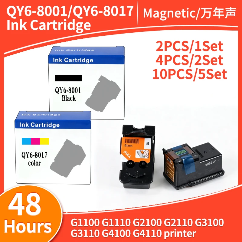 1-5set QY6-8001 QY6-8017 print head ink cartridge Compatible for Canon G1100 G1110 G2100 G2110 G3100 G3110 G4100 G4110 printer