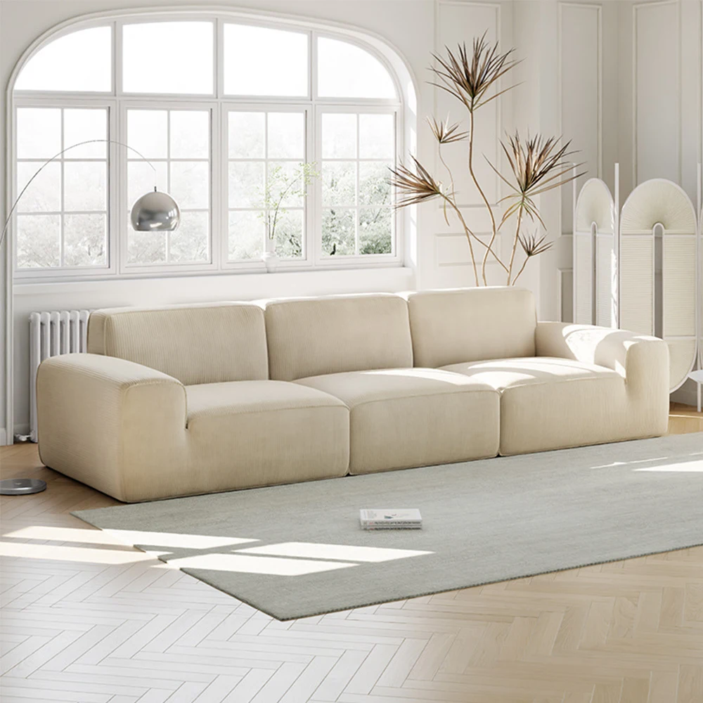 45D High Density Memory Sponge Foam Fabric Settee Furniture Vacuum Packed Box Compressed Reclining Upholstered Sectional Sofa
