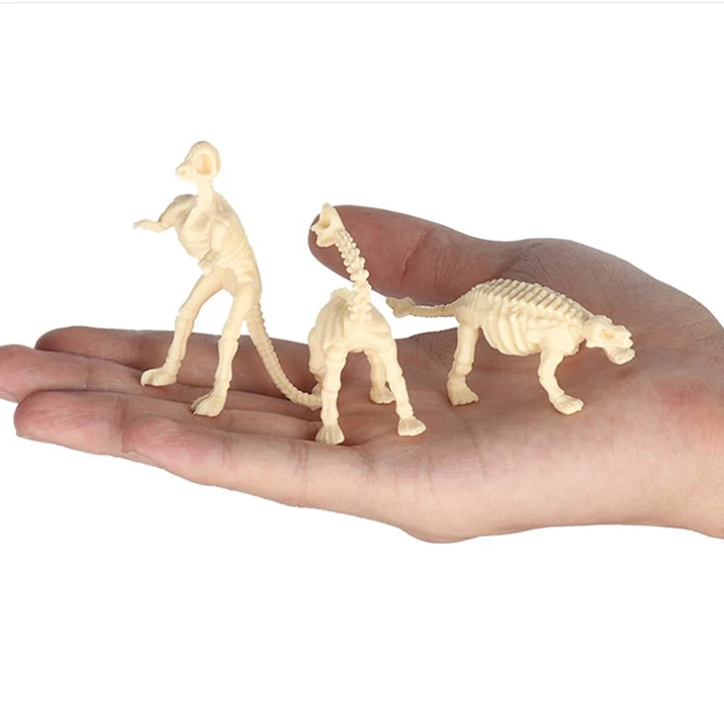 New 12pcs Dinosaur Toys Fossil Skeleton Simulation Model Set Mini Action Figure Educational Creative Collection Toy For Children