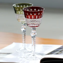 High Quality Edo Kiriko Stemware Wine Glass Handmade Champagne Goblet Colorful Set 5oz 1pc