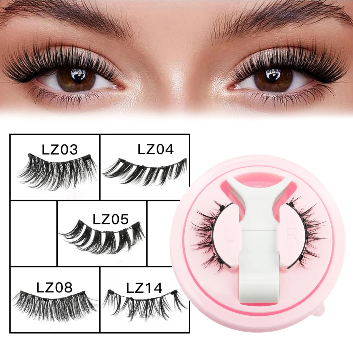 خالية من الغراء الرموش المغناطيسية ثلاثية الأبعاد تأثير طبيعي قابلة لإعادة الاستخدام الرموش الصناعية الجمال الرموش لوازم ماكياج لارتداء اليومي #1