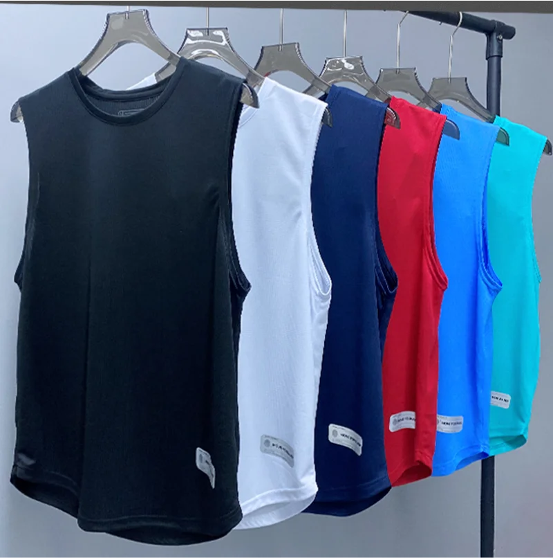 Quick drying sports cool vest sleeveless T-shirt shirt can print embroidered logo outdoor fitness