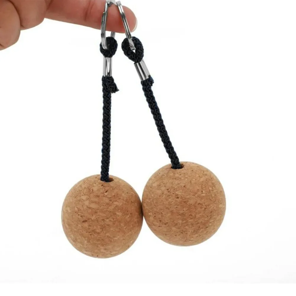 2Pcs Cork Ball Floating Keychain Round 50MM Plastic Fender Buoyancy Key Ring Suitable For Boat Sailing Kayaking Surfing Gift