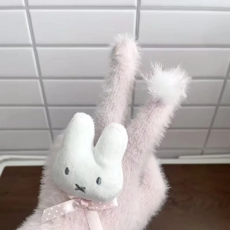 

Hot Cartoon Miffy Series Cycling Gloves Cute Creativity Autumn and Winter Keep Warm Thickened Gloves Gift