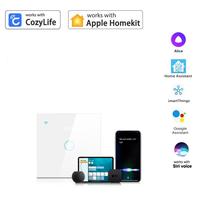 Homekit Smart Wifi Light Switch Neutral Wire Required Smart Touch Wall Switches EU 1/2/3 Gang Support Alexa Alice Google Home