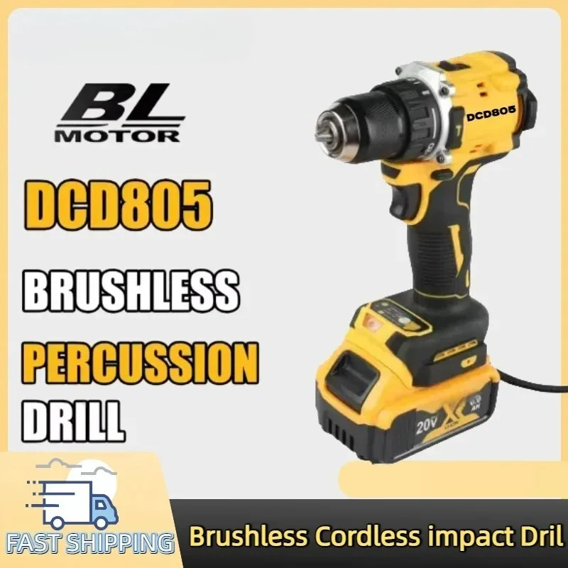Compatible con DeWalt DCD805, taladro manual eléctrico sin escobillas, batería de litio recargable, taladro de impacto, taladro multifunción