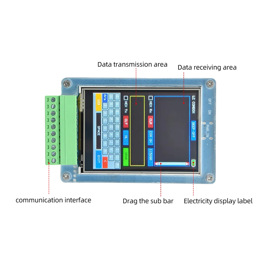 Handgehaltener serieller Debugger mit STM32-Tool, tragbare Datenübertragung RS485 RS232 TTL, 2,8-Zoll-TFT-Touchscreen für Elektronik – Detail 6