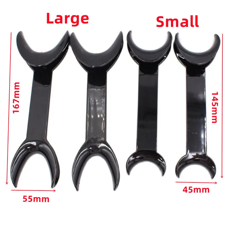 4pcs 2 Sizes Black Double head Lip Retractor Dental Intraoral Lip Cheek Retractor Dental Orthodontic Mouth Opener Dentist Tools