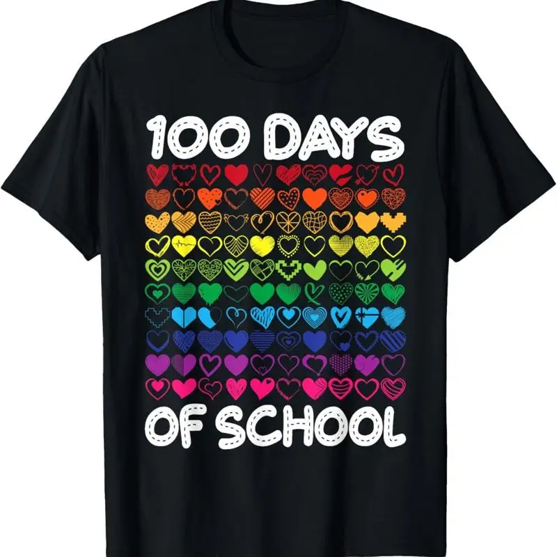 

100 Days Of School Heart Love Teacher or Student 100th Day T Shirt