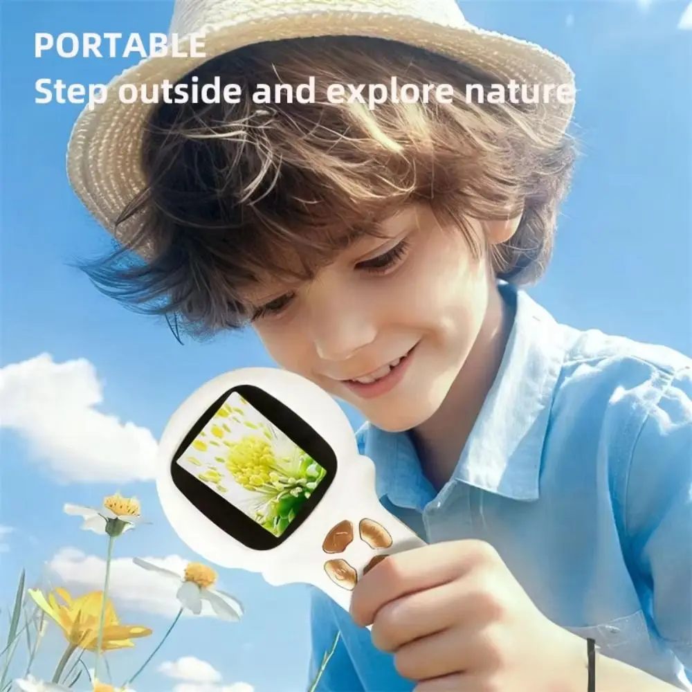 2 Inch IPS Screen Children's Digital Microscope Portable HD Handheld Digital Microscope 2 Million Pixels Handheld