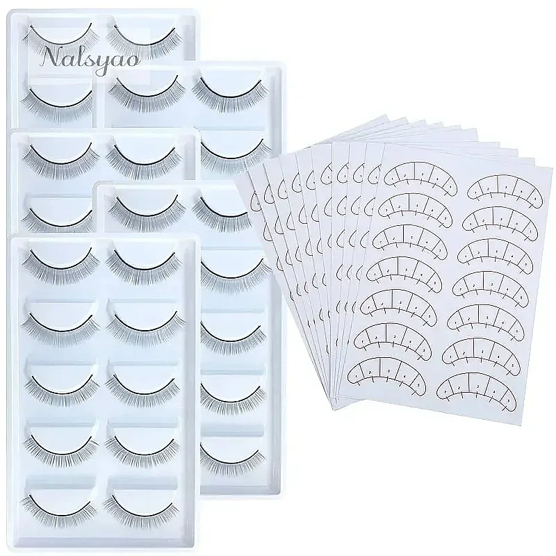 25 Pairs Practice Lashes for Lash Extensions Training Thin Band 8mm Eyelash Extension Practice Strips to Make Own Lashes