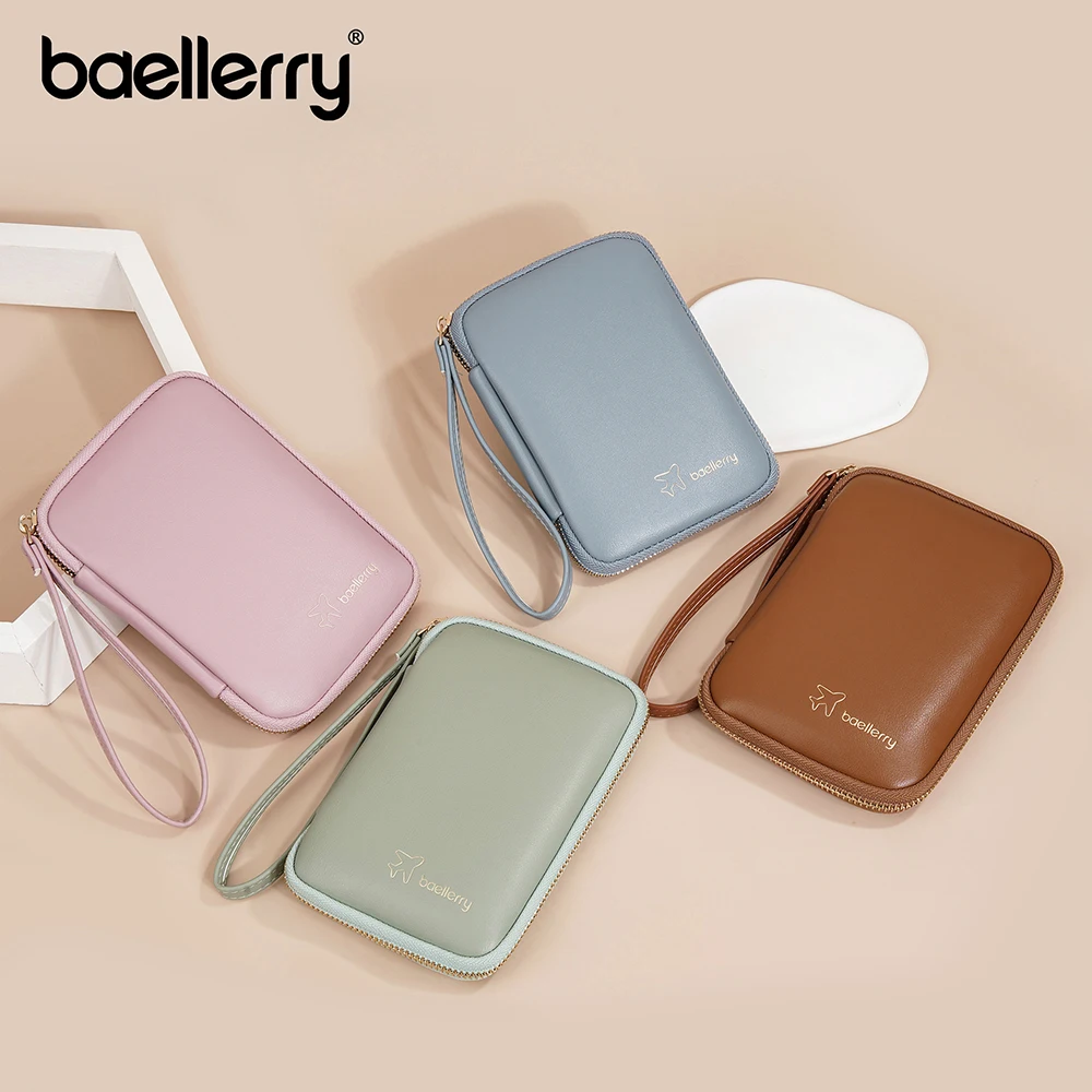 Baellerry-女性用多機能ウォレット、パスポートバッグ、シンプルなジッパーコインポケット、女性用財布、電話ポケット、ユニセックスマネークリップ、新しい