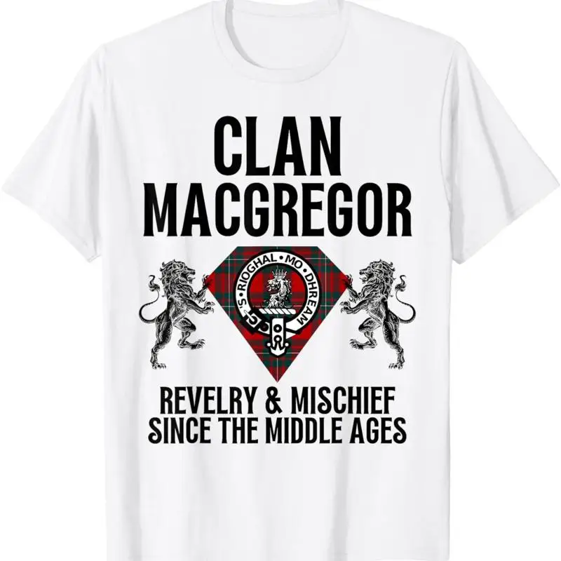 Macgregor Clan nombre escocés escudo de armas familia de tartán camiseta