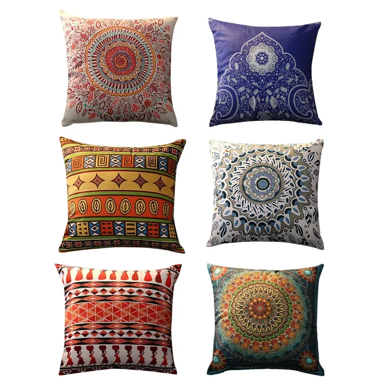 Vintage Turkey Style Painting Ethnic Bohemia Persian Pattern Pillowcase Cover  Cushion Cover For Sofa Bedroom Pillow Cases Decor
