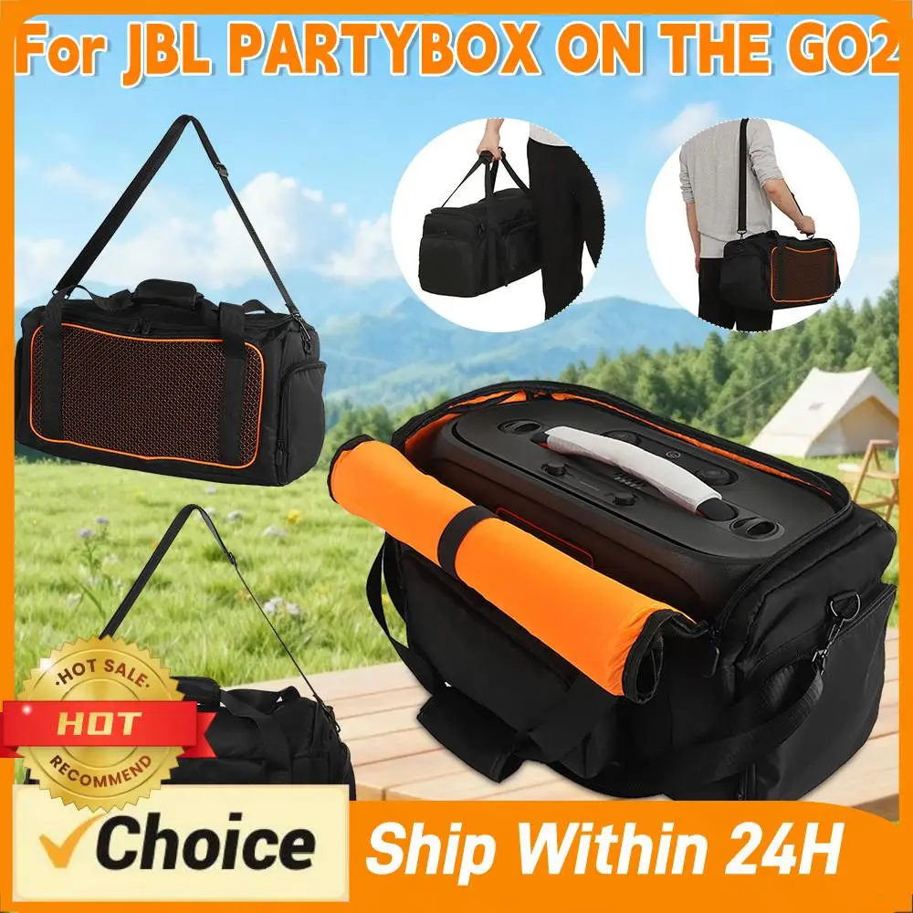 

Portable Speaker Carry Tote Bag for JBL PartyBox On The Go 2 Shockproof Protective Case with Shoulder Strap Speaker Accessories