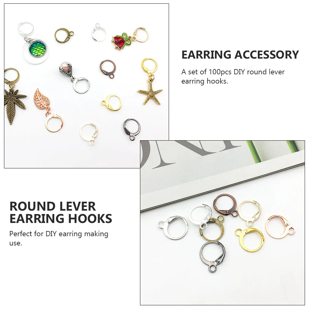 

100 Pcs Ear Hooks High Quality Decoration Metal DIY Earring Supplies Jewelry Earring Accessory Parts Accessories