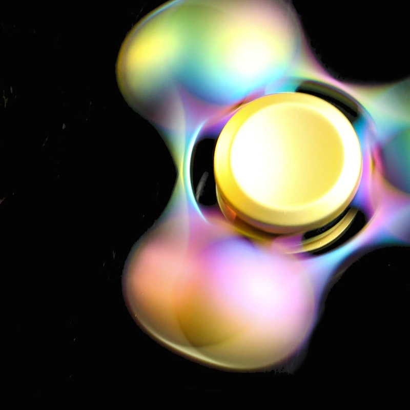 EDC arc-en-ciel Fidget Spinner main Fidget Spinner EDC doigt toupie pointe gyroscope métal Anti-Stress soulagement jouet pour adulte