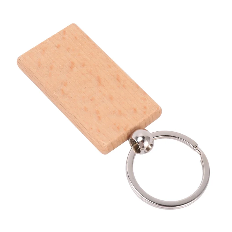 

480Pcs Blank Rectangle Wooden Key Chain DIY Wood Keychains Key Tags Can Engrave DIY Gifts
