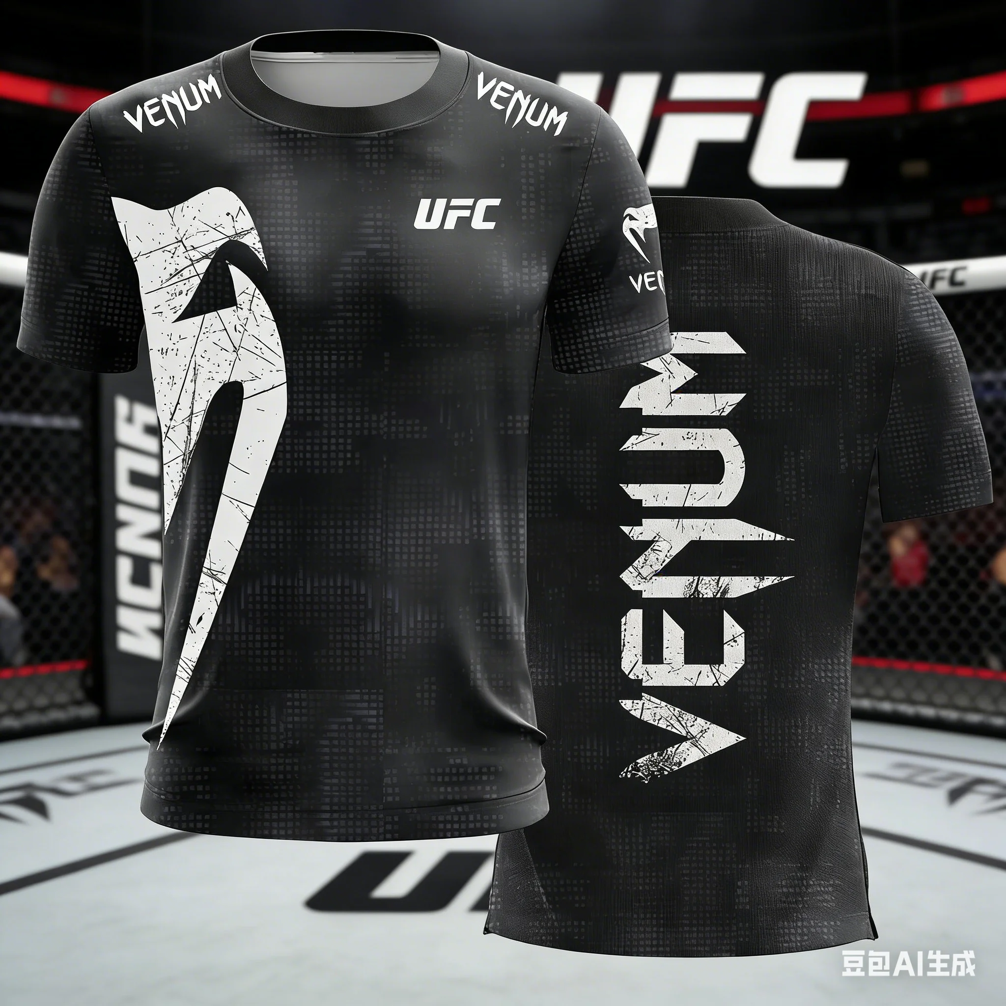 

Стильная мужская футболка UFC черно-белого цвета, повседневный летний топ с круглым вырезом и короткими рукавами, с принтом, подходит для фитнес-тренировок