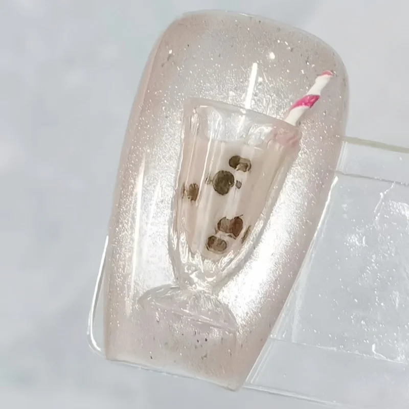 1 Pc Original Silicone Nail Mold Cute Summer Dream Juice Cup Straw Milk Tea Cream DIY Drink Cup 3D Emplate Nail Mold