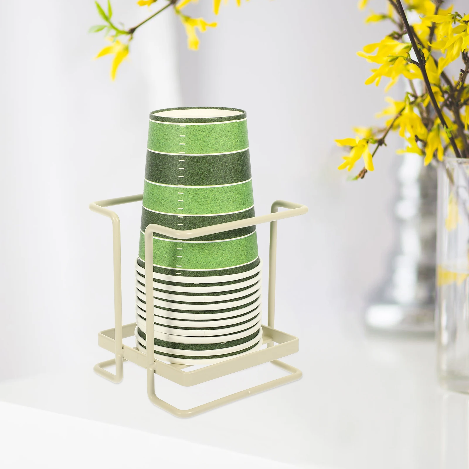 

Unique Iron Paper Cup Stand Organizer for Home Party Occasions Wedding Graduation Special Events Paper Cup Holder for Countertop