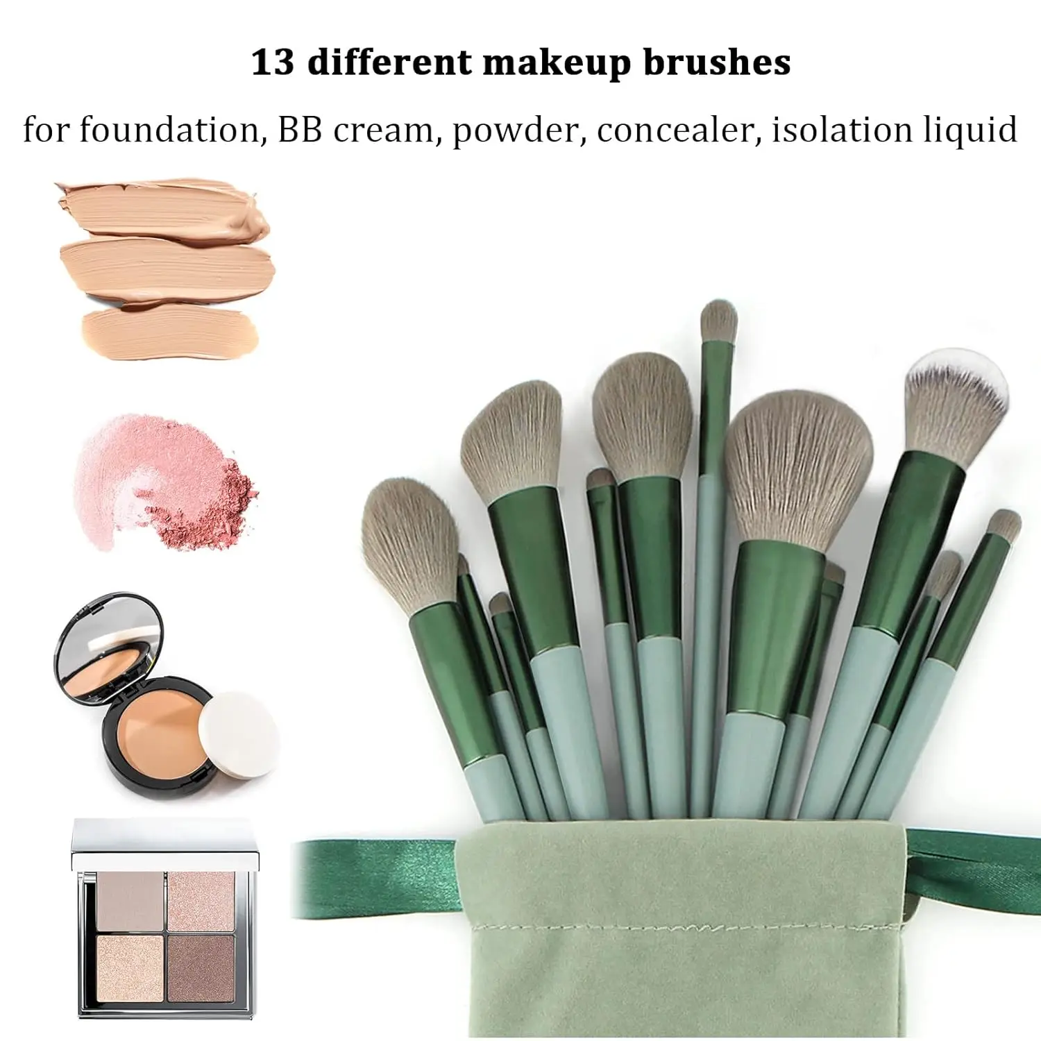 13PCS Make-Up Pinsel Set Lidschatten Foundation Weichen, Flauschigen Kosmetische Pulver Rouge Blending Make-Up Schönheit Werkzeuge
