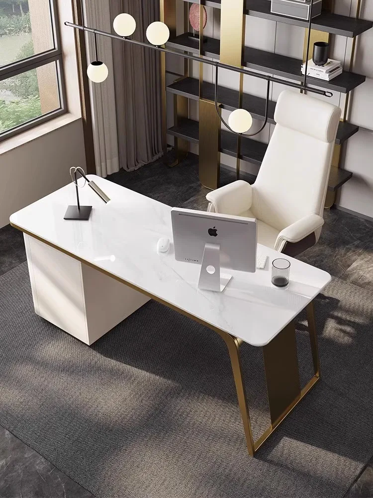 Light Luxury Modern Home Study Large Long Desk Simple Computer Desk Solid Wood Desk