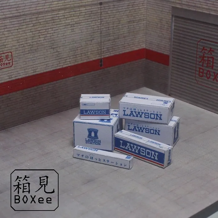 

1:64 круглосуточный магазин, японская версия, миниатюрный реквизит для сцены, бумажная картонная коробка, часть диорамы