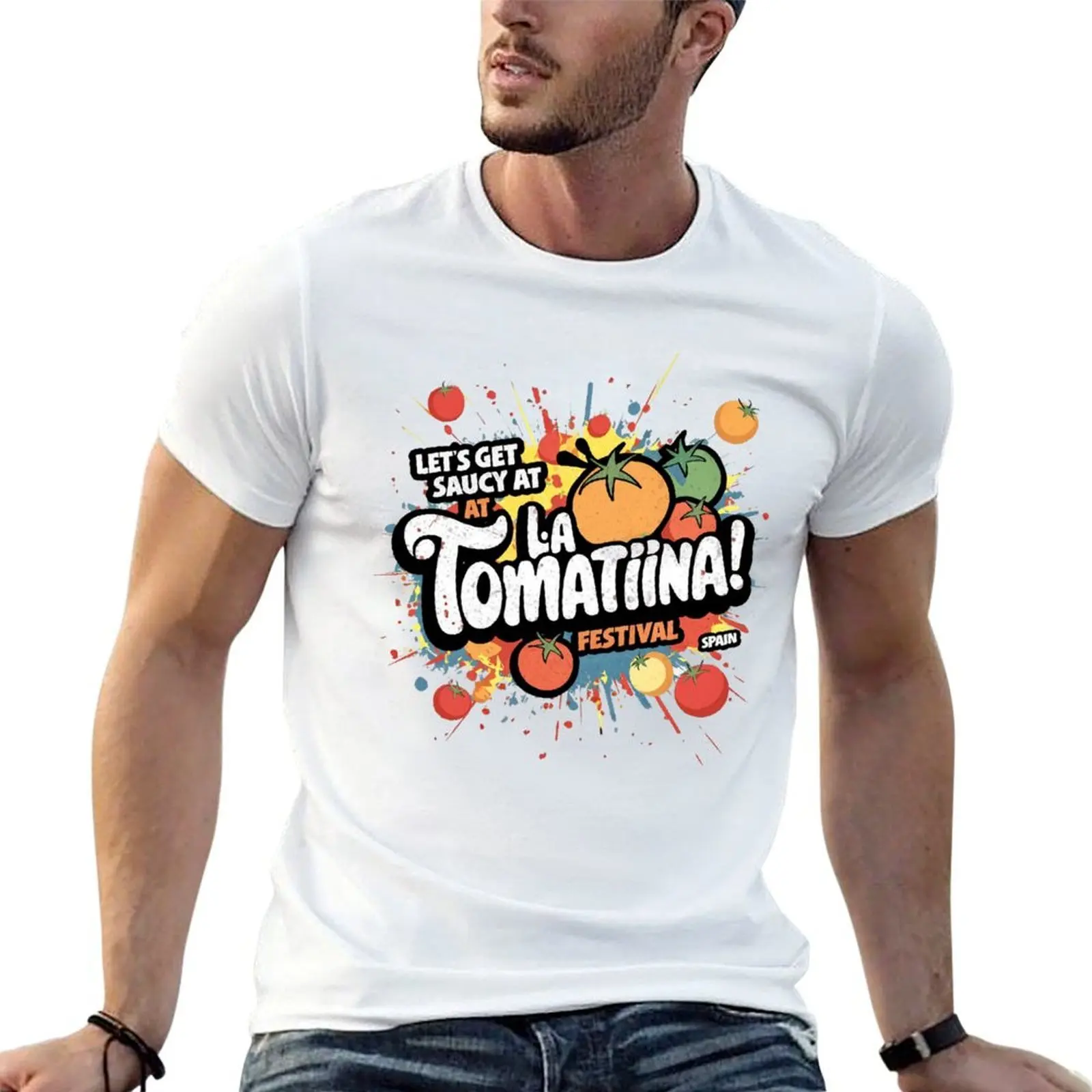 La Tomatina Frenzy: Celebrate the Ultimate Tomato Festival T-Shirt Casual All Match Short Sleeve T-Shirt