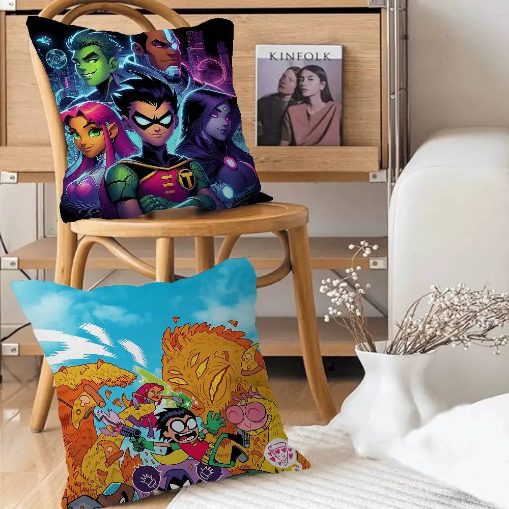 

Animation T-Teen T-Titans Go Pillow Case Removable Washable Cushion Cover – All-Season Soft Linen