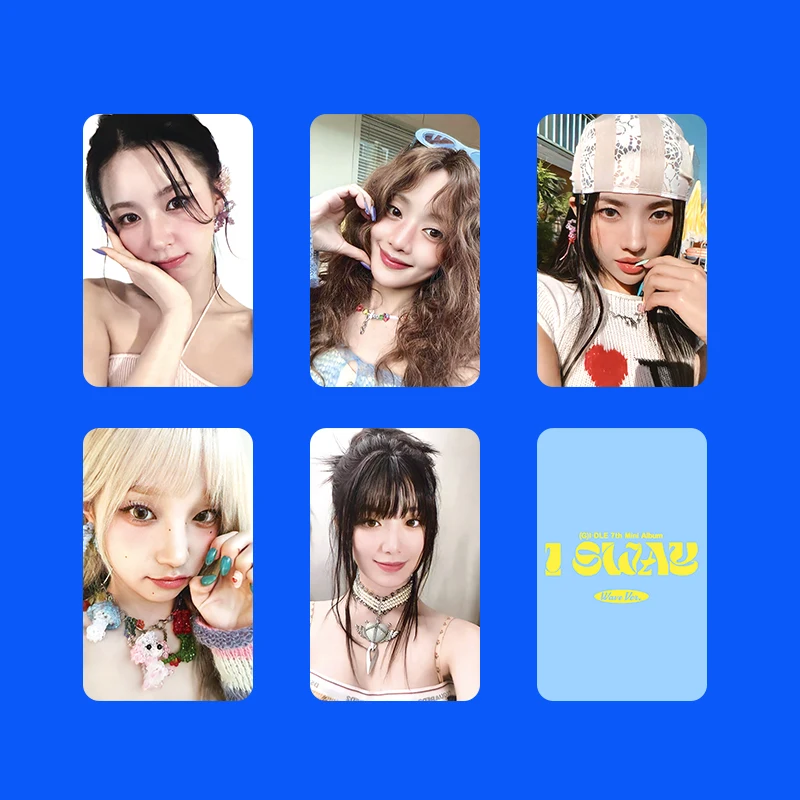 Kpop 5pcs (G)I-DLE Album I SWAY Group Card YUQI MINNIE Soyeon Peripheral Double-sided Photocards Miyeon SHUHUA Fans Gifts