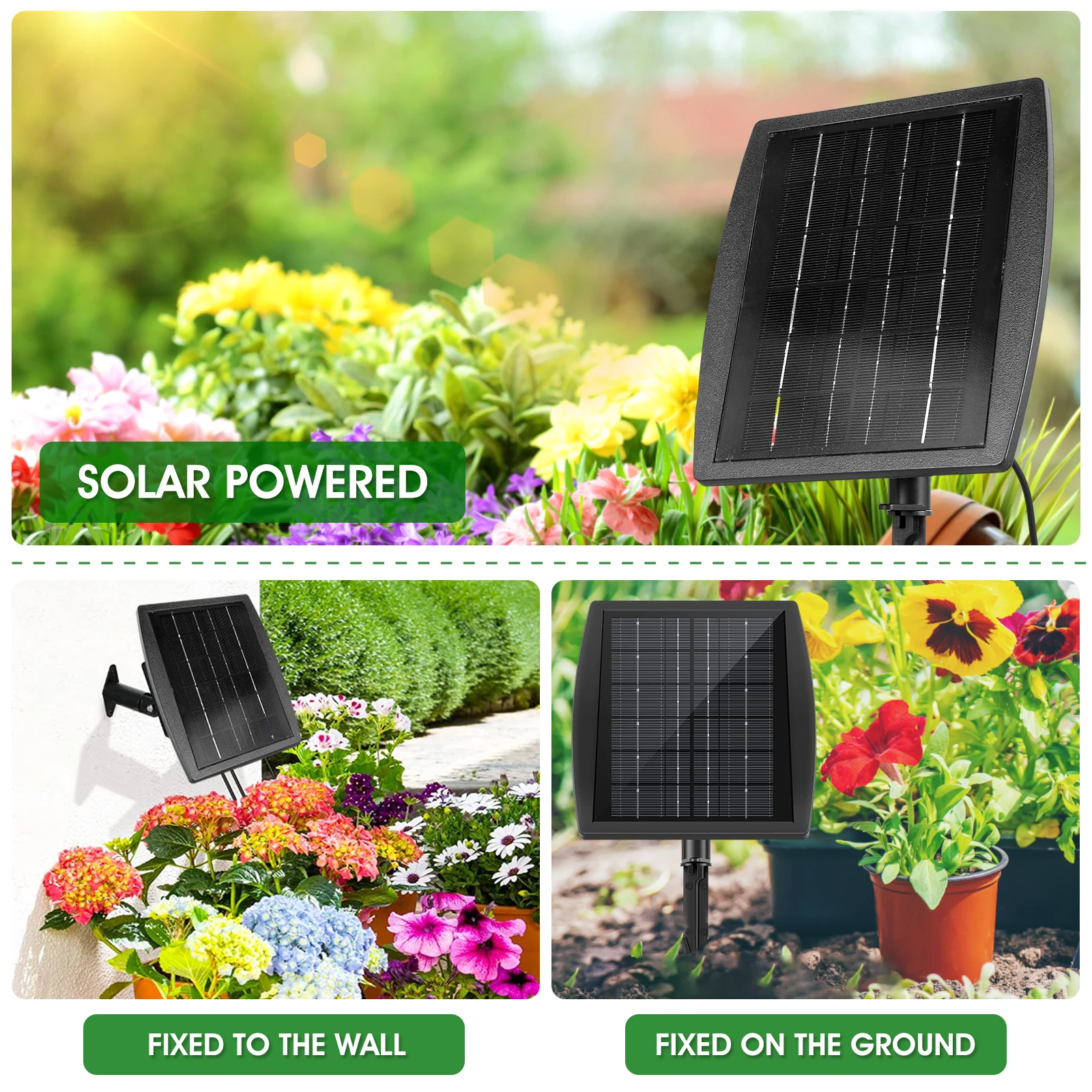 Solar Irrigation Kit Solar Automatic Plant Watering Devices with Timing Modes IP67 Waterproof Solar Powered Drip Irrigation