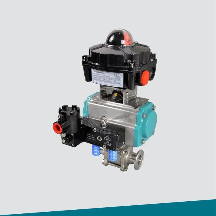 Pneumatic three-piece ball valve, non-retention sanitary quick-loading ball valve all-inclusive with signal feedback APL-410N