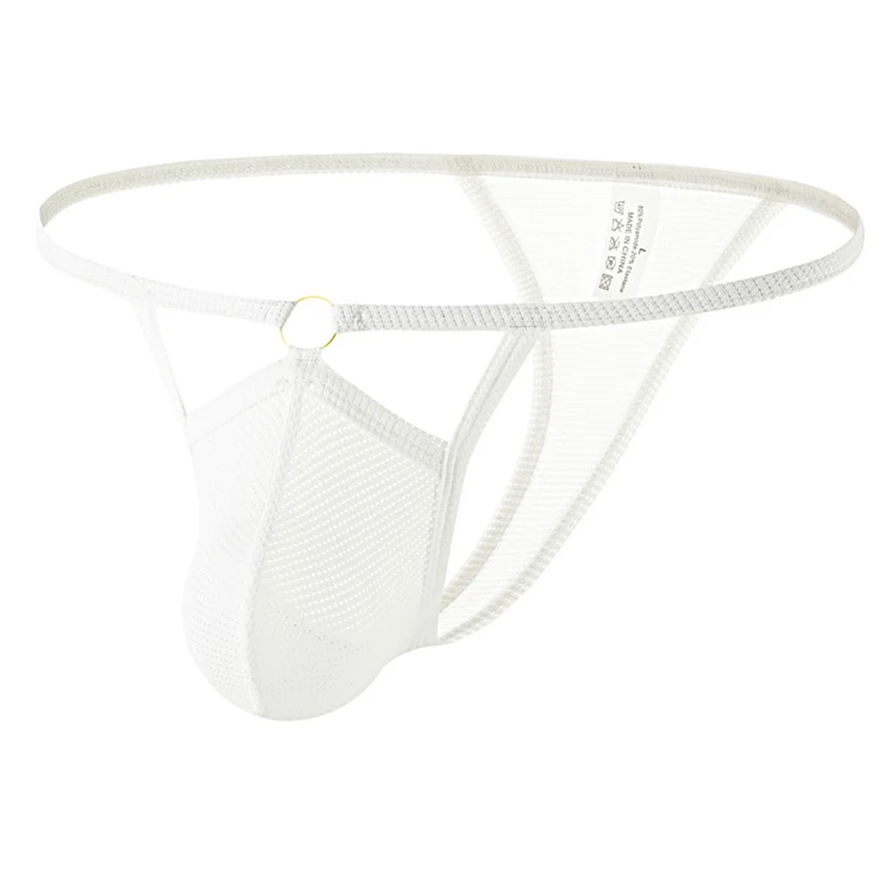 Men Sexy Underwear Gay Erotic T-Back G-String Male U Convex Pouch Panties Ultra-Thin Elastic Breathable Quick Drying Underpants