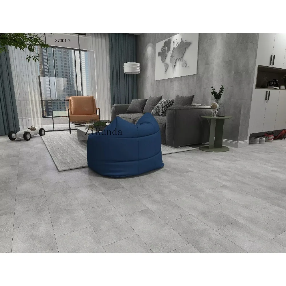 نسخة مخصصة من بلاط السيراميك الفاخر SPC PVC أرضية داخلية مقاومة للماء وصديقة للبيئة #4