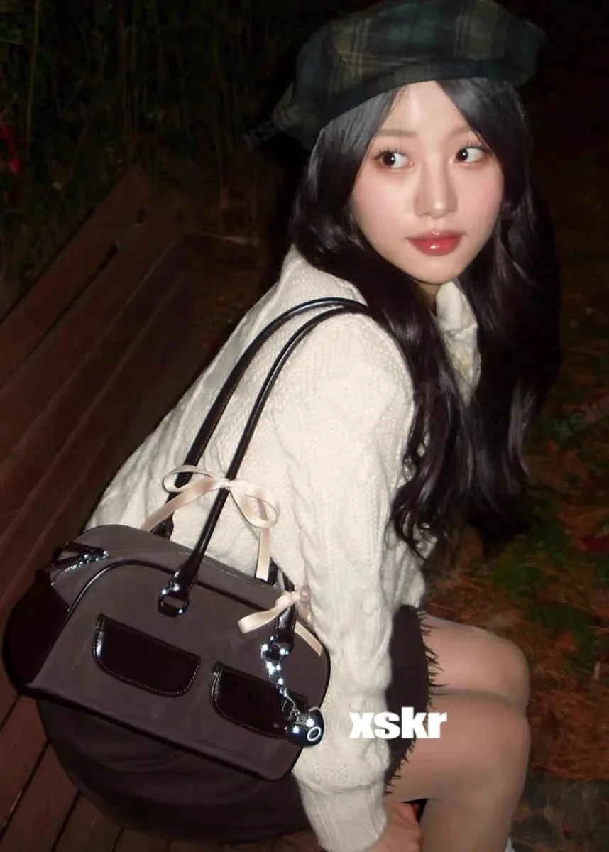 Bolsa de ombro de couro pu macio para mulheres xu yunzhen mesmo estilo bolsa nas axilas multi-bolso estilo coreano bolsa de moda y2k