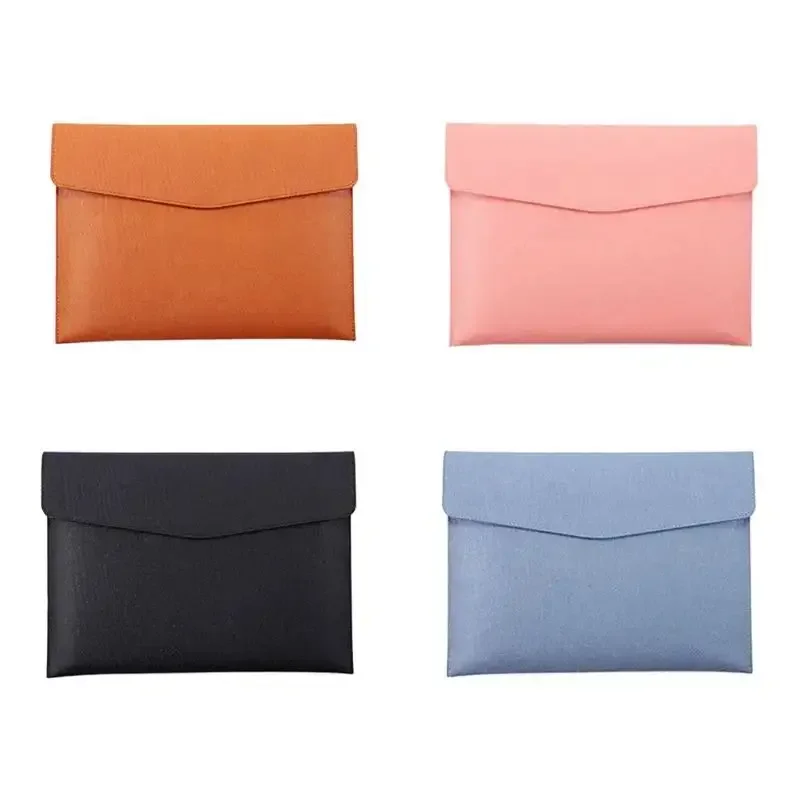 1 قطعة حقيبة مستندات من الجلد الصناعي حقيبة معلومات الأعمال الناعمة A4 مجلد اللوازم المدرسية والمكتبية ، حقيبة التخزين