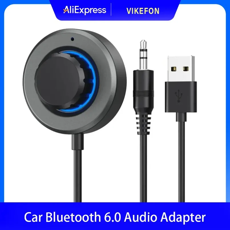 Car Bluetooth 6.0 Audio Adapter VIKEFON 3.5mm USB Wireless Receiver Transmitter For Car Stereo Speaker Music Hands-Free Use FX