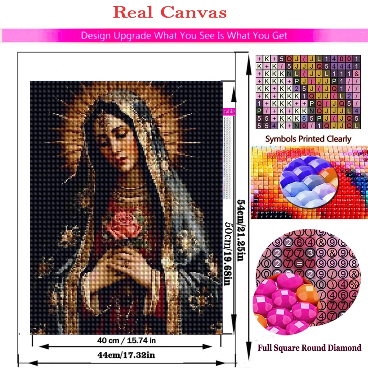 5D Virgin Mary Diy Diamond Painting Mother Love Full Rhinestone Drill Mosaic Embroidery Religious Icons Picture Home Decor Arts