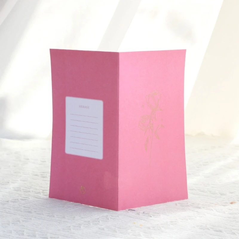Biglietto per anniversari matrimonio con rose 3D Biglietto auguri creativo con lettera benedizione delle rose Dropship