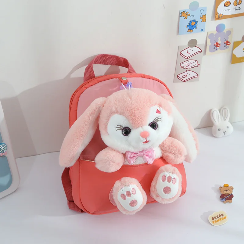 Cartoon Kindergarten Backpack 2024 New Children\'s School Bag Cute Plush Rabbit Doll Backpack 1-3 Grades