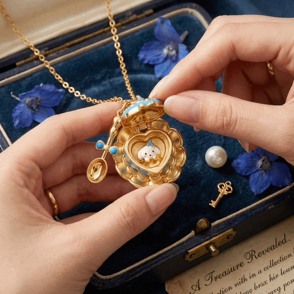 Openable Pendant Jewelry Set Fine Alloy Skin-Friendly Necklace Delicate Craftsmanship Matching Outfits Necklace Ring Daily Wear