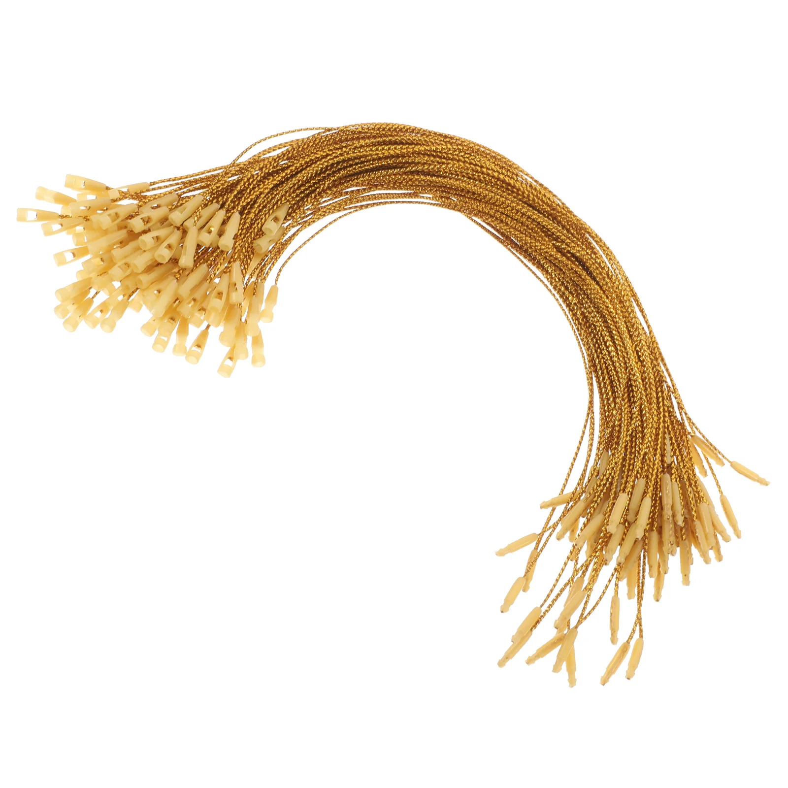 

100pcs Christmas Ornament Hangers String Snap Locking Ropes 2Mm+ Fit For Holiday Decorations Golden Precut Lightweight Hanging